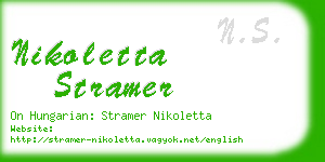 nikoletta stramer business card